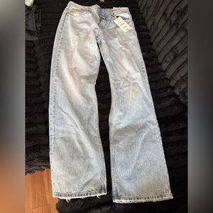 Zara mid-rise wide leg jeans